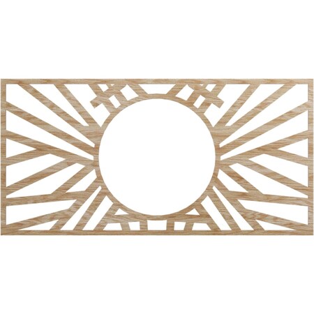 Ekena Millwork Hoover Wood Fretwork Pierced Ceiling Medallion, Red Oak, 34"W x 17"H x 12 5/8"ID x 1/4"T CMWP34X17X0250HORO